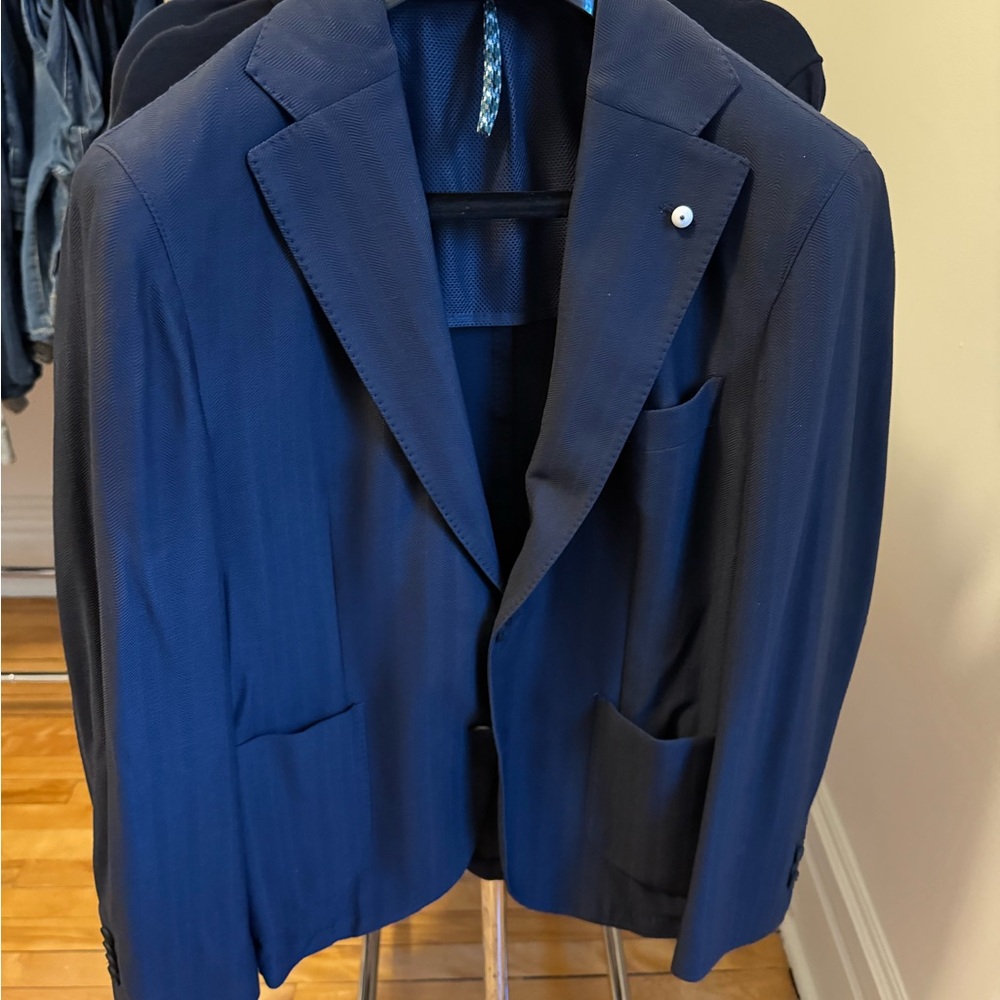 Classic Men's Navy Single-Breasted Sport Coat Blazer